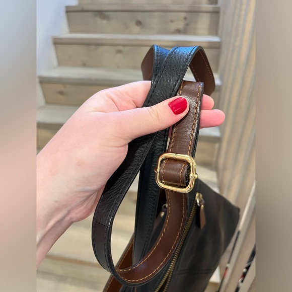 Vintage Two-Tone Leather Crossbody Purse - Picture 10 of 11